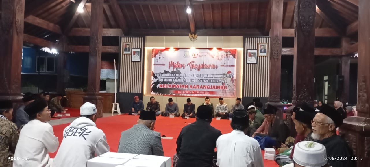Malam Tasyakuran Meriahkan HUT RI ke-79 di Kecamatan Karangjambu